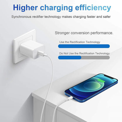 Fast Phone Charger with 6FT Cable Lighting 