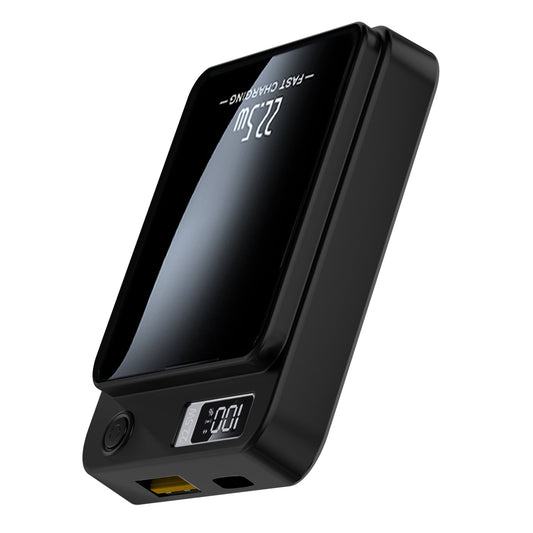 Wireless Portable Charger with LED Power Display, 10000Mah 22.5W Phone Battery Bank,2 in 1 Wireless Magnetic Power Bank, Suitable for Outdoor Travel Emergency Backup Battery Pack, Black