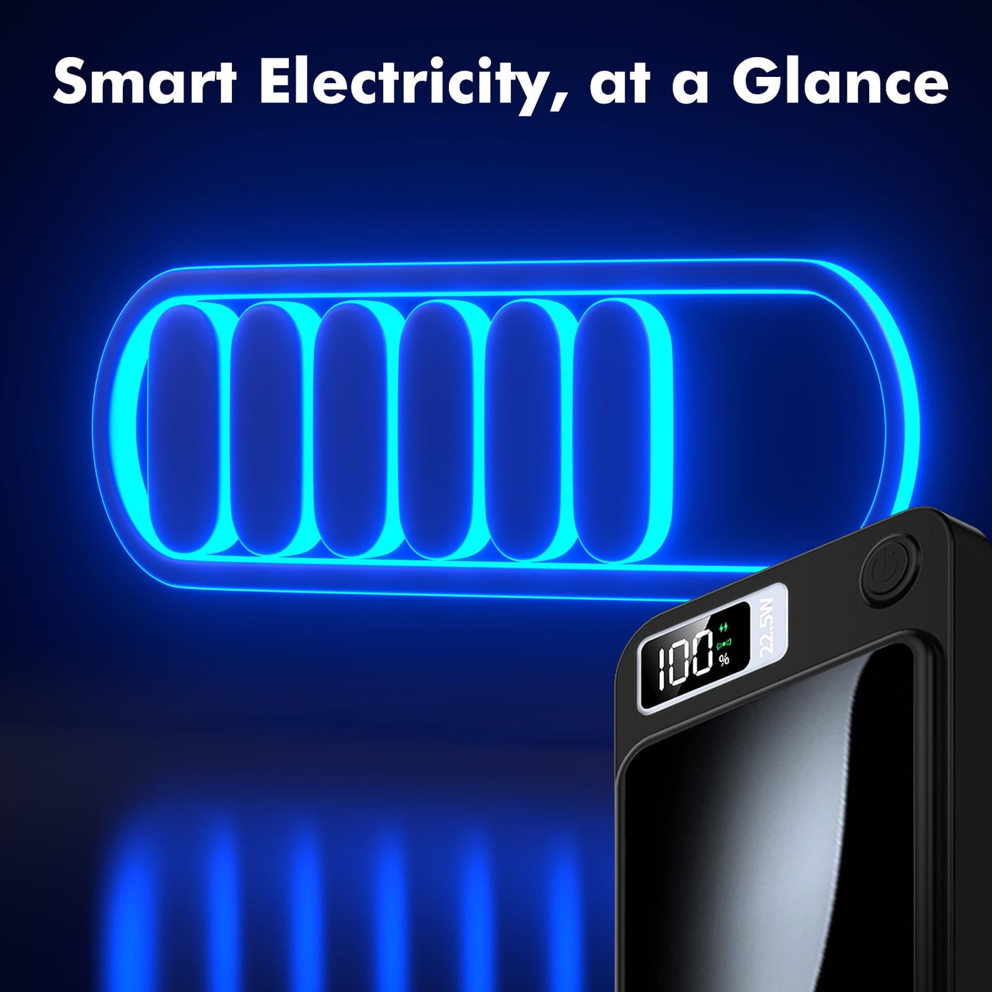 Wireless Portable Charger with LED Power Display, 10000Mah 22.5W Phone Battery Bank,2 in 1 Wireless Magnetic Power Bank, Suitable for Outdoor Travel Emergency Backup Battery Pack, Black