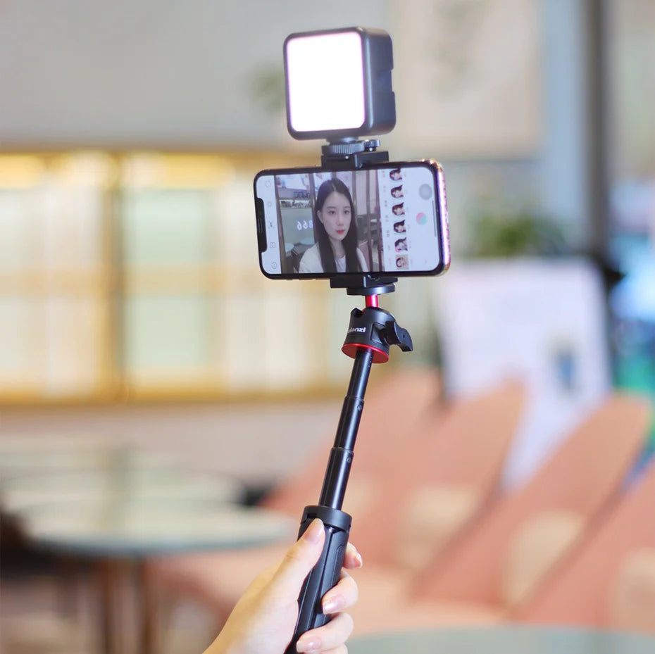 Portable Smartphone Tripod with LED Light for Video Recording