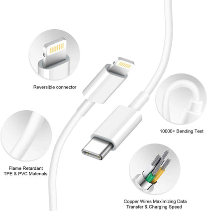 Fast Phone Charger with 6FT Cable Lighting 