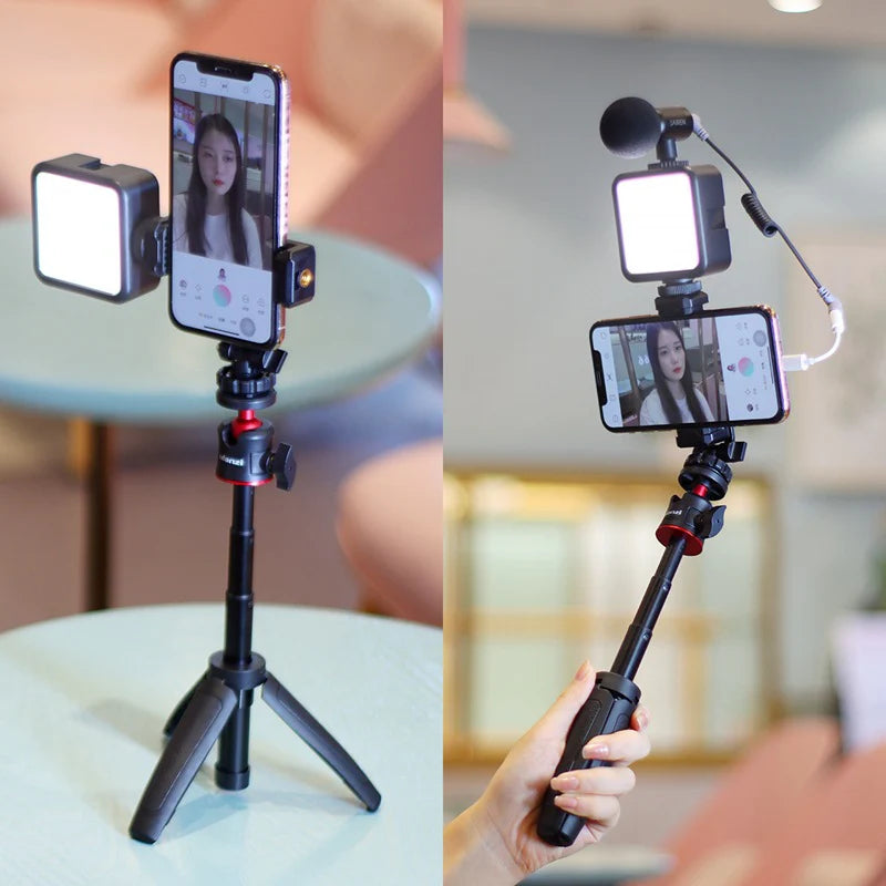 Portable Smartphone Tripod with LED Light for Video Recording